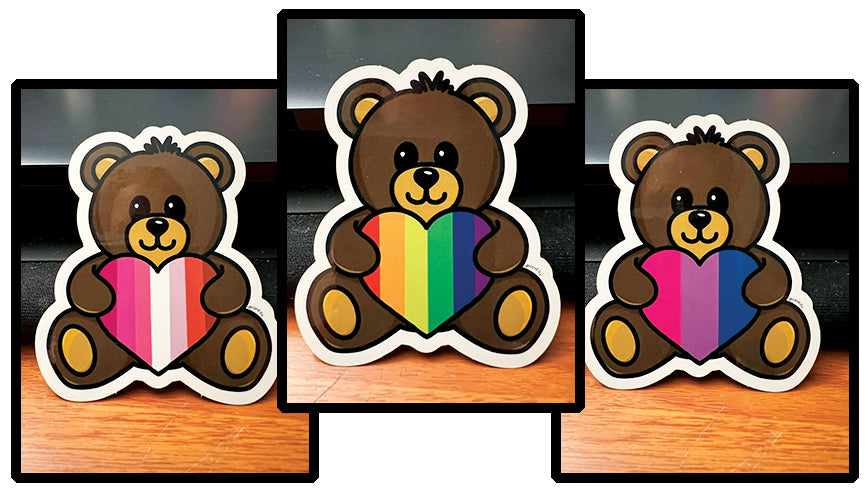 Pride Bear Stickers (Set of Three)